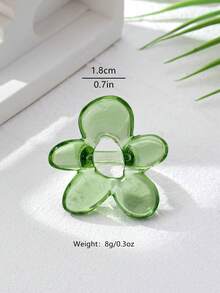 1pc Resin Asymmetrical Bubble Flower Shaped Ring, Unique Elegant Green Floral Design, Minimalist White Daisy Ring, Suitable For Women Everyday Wear - Bubble Flower Ring - View 2