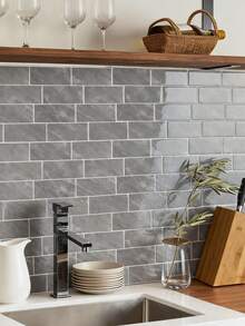 WalDecoo 1/10/20 Sheets Of 11.56" X 8.38" -Subway Tile Peel And Stick Backsplash - Waterproof, Stain-Resistant, Easy DIY Installation.Removable Self Adhesive Wall Tile Sticker Kitchen Bathroom Backsplash For Festival Layout - Multicolor - View 4