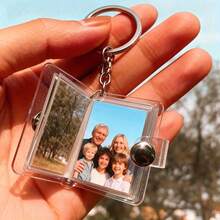 Bonuci 1个/10个装 2英寸迷你相册，情人节照片收纳盒带钥匙扣，口袋相册钥匙扣，适合存放照片，情人节礼物，婚礼礼物，钥匙扣相册，包包挂件，可存放身份证照片，透明照片收纳相册，可爱礼物 - 彩色 - 查看 6