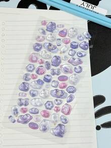 3D Embossed Crystal Stickers, Fruit Rabbit Pattern, Children's Handmade Educational DIY Decorative Materials, Gift Stickers, Spiral Notebook, Office & Study Supplies, Unisex, Improve Work Efficiency, Office & Study Supplies