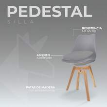Silla de Comedor Moderna con Asiento Acolchado de Diseño Minimalista Tipo Eames Tulip - Silla Ergonomica Acojinada con Estructura de Madera Ideal para Interior