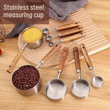 4/8pcs Stainless Steel Measuring Cups And Spoons Set, Durable Metal Kitchen Tools For Precise Dry And Wet Ingredient Measurement, Essential Cooking And Baking Utensils, Kitchen Accessories, Baking Supplies - Silver - View 7