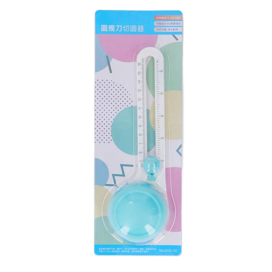 Cortador de papel Circular, rotación de 360 ​​grados, escala transparente, ajuste deslizante, cortador de papel circular antideslizante con cabezal de repuesto - Azul - Ver 1
