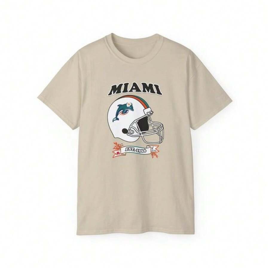 Camiseta personalizada de casco de fútbol de los Miami Dolphins UNISEX - Negro - Ver 1