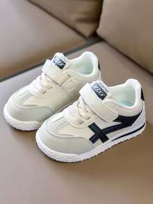 2双装幼儿儿童真皮软底防滑魔术贴低帮拼接运动鞋，男女童均适用，适合3-12岁儿童，春秋季款 - 黑色 - 查看 2