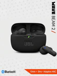 Wave Beam 2 真無線降噪耳機，JBL Pure Bass 震撼低音，智慧環境音模式，4 個麥克風清晰通話，40 小時播放時間，IP54 防水防塵，適合運動與旅行 - 黑色 - 查看 2