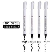 四支装专业书法笔套装，配备四种不同粗细的笔尖，满足不同的书写和绘画需求，墨水充足，书写流畅，速干防水签名笔，适用于书写、绘画、练习、签名、考试、制作贺卡，是理想的书写笔套装、节日礼物和学习用品。 - 彩色 - 查看 12
