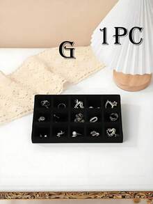 1个大号首饰托盘，可堆叠首饰收纳托盘，首饰盒，首饰抽屉内嵌式托盘，柔软可堆叠天鹅绒首饰托盘，抽屉式耳环收纳盒，女士首饰展示收纳盒，适用于戒指、耳环、项链、手镯，适合各种场合的理想礼物（黑色），首饰托盘收纳，化妆间装饰 - 彩色 - 查看 17