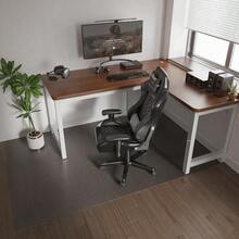 SALLOUS Chair Mat For Hard Floors 60" X 75" - Office Chair Mat For Hardwood Floors, Heavy Duty Vinyl Floor Mat For Under Table, Floor Protector Desk Mat For Home Office (Dark Gray Fabric-Texture) - 灰色(適用於硬地板) - 查看 3