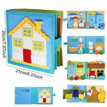 Montessori Interactive Toys For Toddlers, Daily Activities Theme Quiet Book For Toddlers Learning Toys,Preschool Early Learning Educational Travel Toys For Kids Age 2 3 4 Years - Multicolor - View 11