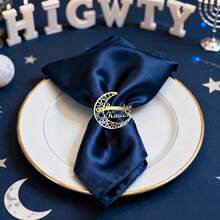 6/12pcs Set Eid Mubarak Crescent Moon Metal Napkin Rings, Multi-Size Set, High-Quality Durable Metal Material, Hollow Moon Design, Matching Islamic Festival Elements, Suitable For Wedding, Family Gathering/Banquet Table Decor, Dedicated Napkin Rings For Dining Parties, Easily Create A Festive Islamic Holiday Atmosphere, Also A Refined Choice For Home Dining Table Setting, Home Decor And Holiday Decoration. - Multicolor - View 4