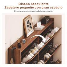 Zapatera Organizador Zapatos De Madera - Adecuado Para Pasillos Entradas - Marrón - Ver 5
