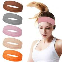 Workout Headbands Non Slip Headband Sport Headbands Sweatbands Elastic Sport Hair Bands For Sports Travel Indoor Fitness Gym - solid25 - 查看 1