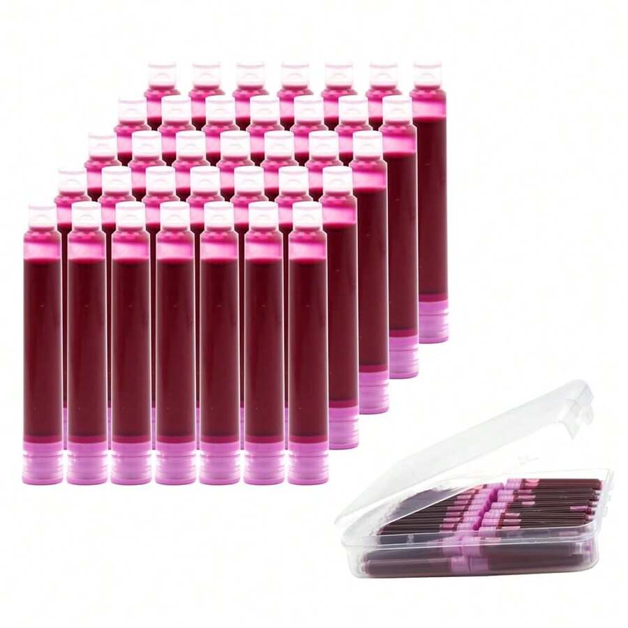 35 Pieces Ink Cartridges For Fountain Pen With Storage Box, 3.4 Mm Bore Diameter, Dark Pink - DeepPink - View 1
