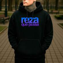Comfortable Kangaroo Hoodie With Premium Print REF-213 - Black - View 2