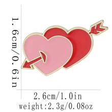 Cute Cartoon Heart Shaped Metal Brooch, Unisex Couple Bag Accessory - Multicolor - View 10