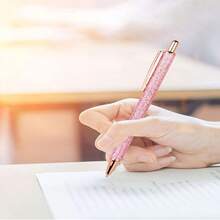 4pcs Shiny Metallic Retractable Cute Glitter Ballpoint Pens, Suitable For Personal Use Or As Gifts