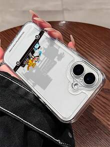 Paul Frank 官方授权透明太空主题手机壳，全包防震摄像头保护，饰有猴子、熊、狗弹吉他图案，全新设计，兼容 13/14/15/16/17 Pro Max - 彩色 - 查看 6