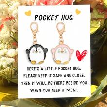 1pc Penguin Keychain Pendant, Zinc Alloy Oil Drop Charm, Bag Hanging Accessory With Gratitude Card - Multicolor - View 2