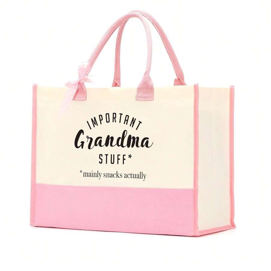 FORBIDDEN PAPER Gifts Tote Bag Important Stuff Tote Gift Gifts Birthday For Shopping Bag Grocery Bag Utility Tote - Pink-grandma-bag - View 1