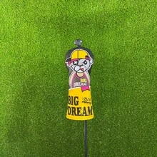 “梦想成真”主题高尔夫球杆套，励志文字印花，个性化高尔夫球场装备，运动礼品 - 黃色 - 查看 10