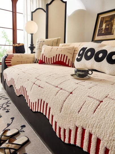 Luxury Plush Sofa Cover - Thick, Warm, Anti-Slip, Suitable For Living Room, Office, Bedroom Decor - Machine Washable, Fits Single To 4-Seater Sofa