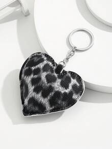 1个DIY手工PU豹纹加厚星星钥匙扣，皮革心形钥匙圈，创意礼物，送给爱人、朋友、女友，节日礼物，手机配件，汽车配件，小礼物 - 彩色 - 查看 4