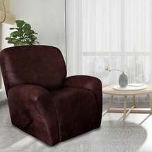 Trugenix-Recliner Sofa Covers - Leather Like Recliner Sofa Covers 3 Seater Recliner Couch Covers For 3 Cushion Couch 8 Pieces Washable Stretch Reclining Sofa Slipcovers (Brown)-GP - 02-紅色 - 查看 11