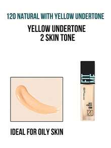 Maybelline 菲力特 (Fit Me) 霧面無瑕粉底液 SPF 17 #120 粉嫩自然色，5/30ml 可選，24 小時長效保濕，三效合一（定妝/補妝/提亮），無妝感，霧面無瑕妝，長效肌膚和日常肌膚上，適合肌膚造型無膚色。 - 柔霧版120 - 查看 6
