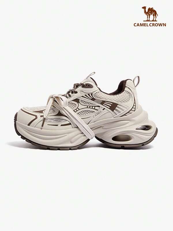 CAMEL CROWN Women's Thick Sole Sneakers, Outdoor Thick Sole Anti-Slip Breathable Shock Absorbing Casual Sports Shoes For Autumn/Winter