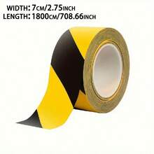 YITAPE 1pc PVC Caution Tape - Black & Yellow Striped Safety Tape - Waterproof, Corrosion Resistant, No Residue, Durable, Suitable For Indoor And Outdoor Use - Yellow - View 13
