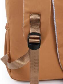 1 chiếc cặp sách họa tiết chuột lang nước dễ thương, phối màu tương phản dành cho thanh thiếu niên. Cặp sách học sinh dung tích lớn, năng động với nhiều ngăn. Cặp sách thời trang. Túi xách tiện dụng. Ba lô đi học nhẹ, cá nhân hóa. - màu nâu - Xem 4