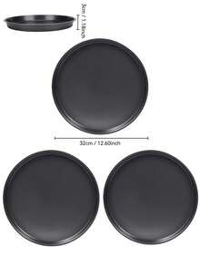 1个/3个装12英寸黑色碳钢披萨盘，披萨烤盘，不粘披萨模具，适用于披萨、蛋糕、面包、烤肉，带孔圆形烤盘，烤箱托盘，披萨盘，披萨模具，烘焙套装 - 多色A - 查看 14