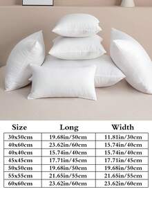 1pc/2pcs White Pillow Insert, Cushion Insert, Non-Woven Fabric European Style Cushion Core, Square Sofa Back Cushion Core, Suitable For Living Room Sofa, Bedroom Headboard Decor, Car Seat And Christmas Decoration - White - View 8