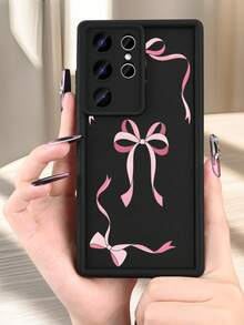 1pc Pink Ribbon Bow Tie Pattern Phone Case Coquette Aesthetic Sweet Feminine Style For Teenagers Holiday Compatible With Samsung Galaxy S26Ultra S26Plus S26 S25 S24FE S24 S23 S22 S21FE S21Ultra Plus Note20 Note20Ultra A13 A14 A15 A16 A17 A33 A34 A35 A36 A52 A53 A54 Case - 咖啡棕 - 查看 4