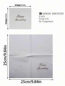 40pcs/Pack Disposable Paper Napkins (With Birthday Slogan), Minimalist Slogan Pattern Disposable Napkins, Suitable For Birthday Parties And Christmas Occasions.