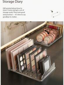透明亚克力眼影盘收纳盒，粉饼盒，腮红化妆品展示架 - 彩色 - 查看 5