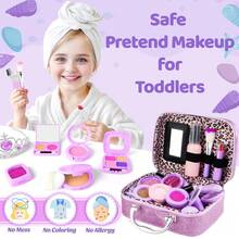 3-6+ Years Old Girls' Pretend Play Makeup Set, Mermaid Handbag, Gift Toy, Not Real Cosmetics - Purple - View 11