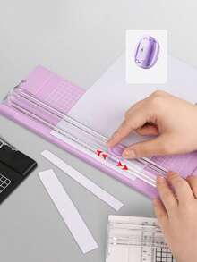 Random Style Mini Paper Cutter, Portable Photo Trimmer, A4 Manual Paper Cutting Knife, Multi-Functional Salary Slip Specialized Blade, Office Sliding Paper Shredder