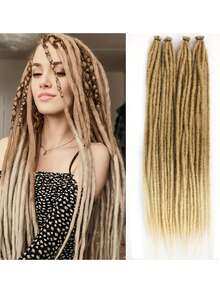 0.6厘米宽10股钩针编织脏辫接发，柔软嬉皮风SE脏辫，真人发手工雷鬼风格钩针编织接发，男女皆宜