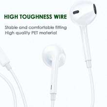 3.5mm有线耳机 - 高品质音效，降噪麦克风 - 男女通用 - 兼容智能手机、电脑、笔记本电脑，3.5mm插孔入耳式有线耳机，入耳式耳塞，手机有线耳机，降噪，高品质音效，强劲低音，立体声耳塞，适用于智能手机、平板电脑、台式电脑，兼容大多数3.5mm插孔设备 - 白色 - 查看 11