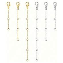 3pcs Gold Stainless Steel Extension Chain, Ideal For Jewelry Making Such As Bracelets And Anklets