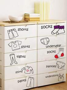 1pc Cartoon Fruit, Educational Wall Sticker Based On Real Objects, Clothing Label, Cute Mermaid, Animals, Various Animal Collection, Multi-Size PVC Self-Adhesive Removable Wall Sticker, Suitable For Children's Room, Bedroom, Living Room, Study, Dining Room, Bathroom, Home Wall Decor, Room Decoration - Multicolor - View 5