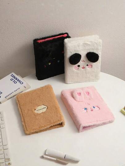 1 Pc Loose Leaf Storage Book/10 Sheets Inner Pages, A5 Cartoon Plush Loose Leaf Album Cute Girl Star Album Card Storage Album Student Photography Lide Card Album