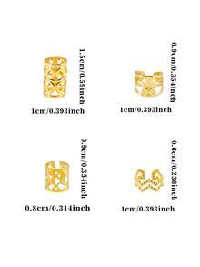 40 món phụ kiện tóc bằng kim loại, thích hợp cho tóc tết, kẹp tóc nhiều kiểu, vòng tết tóc điều chỉnh được màu vàng, khuyên tai kẹp không cần xỏ lỗ, phụ kiện trang trí tóc tết cho bé gái. - Vàng - Xem 7