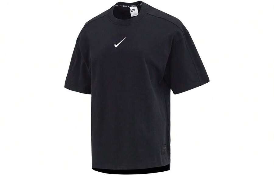 Nike Sportswear胸口經典Logo運動休閒透氣跑步訓練短袖正肩袖T卹 - 黑色 - 查看 1