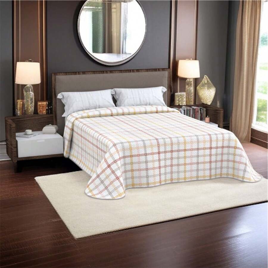 Quilted Bedspread + 2 Pillowcases, Printed For Spring, Summer, Autumn And Winter. 100% Microfiber, 150 X 150 Cm. - Design-5 - View 1