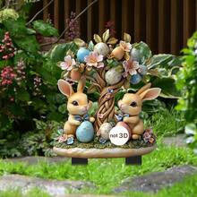 1pc 2D Flat Easter Welcome Animal Rabbit Outdoor Yard Garden Acrylic Decor Prop - Multicolor - View 7