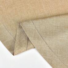 Farmhouse Small Square Hemstitch Border Tablecloth Neutral Faux Linen Table Cloth Rustic End Table Cover For Dining Kitchen Party Holiday Home (Flaxen, 24x24 Inch) - 亞麻 - 查看 4