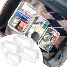 Transparent PVC Storage Bag - Safety Zipper Design, Durable, Portable And Multi-Functional Travel And Camping Organizing Bag, Desktop Storage Box, Portable Multi-Purpose Storage Bag, Transparent Material And Sturdy Structure - màu đen - Xem 2